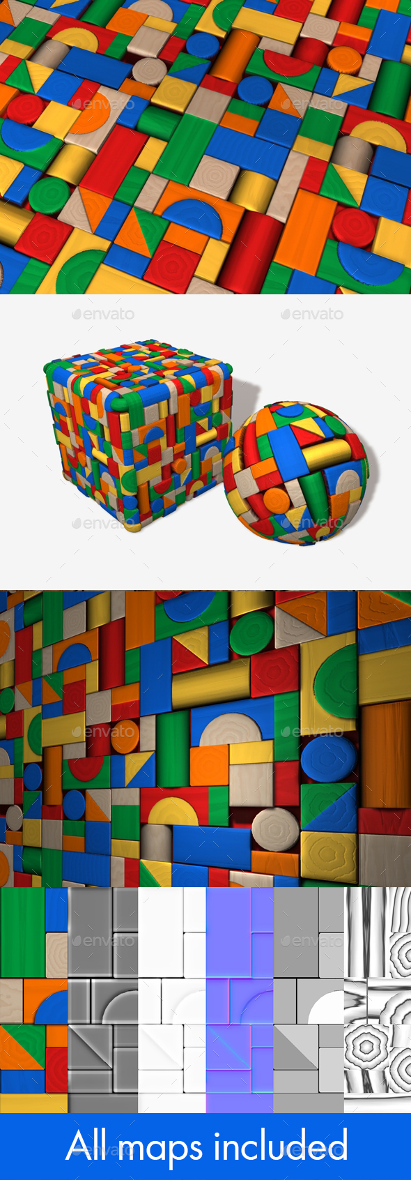 Toy Wooden Blocks - 3Docean 27406255