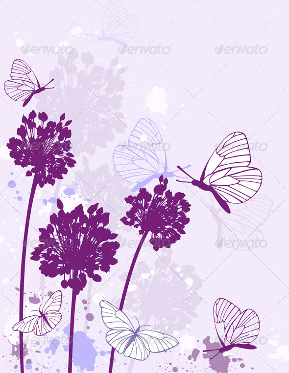 Violet Floral Background - Flowers & Plants Nature