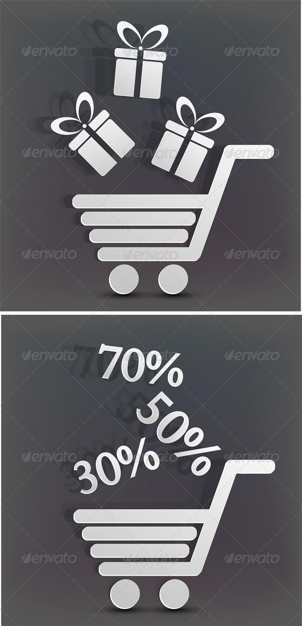 Vector holiday shopping background
