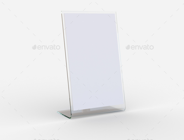 Download 3d Ilustration Acrylic Table Tent And Card Holder Mockup Stock Photo By Megostudio
