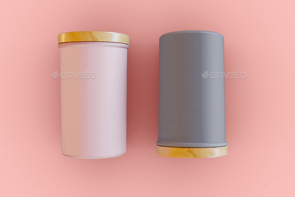 Download 3d Illustration Two Cylindrical Packaging Mockup Stock Photo By Megostudio