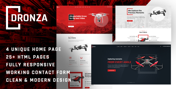 Incredible Dronza | Drone Aerial Photography HTML5 Template
