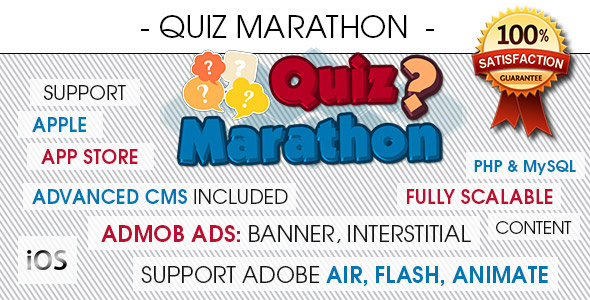 Quiz Marathon Trivia With CMS & Ads - iOS