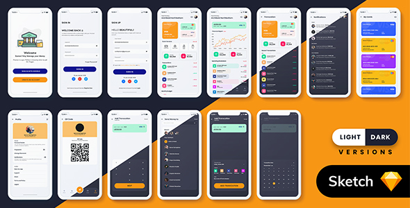 Finance MobileApp Template UI Kit (Light & Dark)