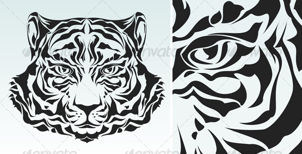 Tiger head silhouette by silvertiger | GraphicRiver