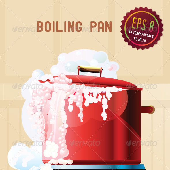 Red boiling pan - Food Objects