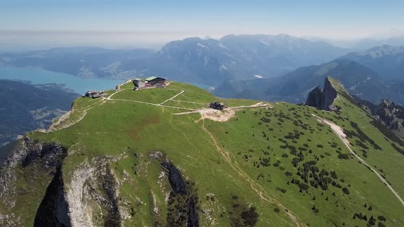 Aerial of Schafberg Summit, Upper Austria alt
