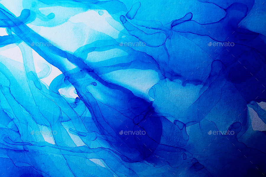 Blue Ink Painting Art Abstract backgrounds by djjeep | GraphicRiver