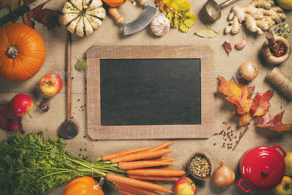 Healthy food cooking background, top view, copy space - Stock Photo - Images