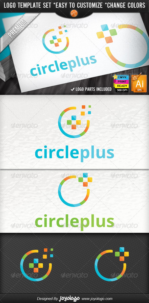 Cube Circle Pixel Media Plus Logo Design Package by ...