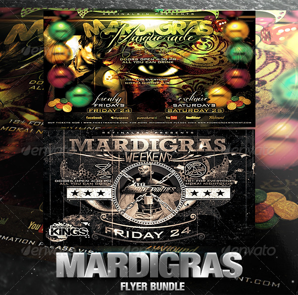 Mardigras Flyer Bundle - Clubs & Parties Events