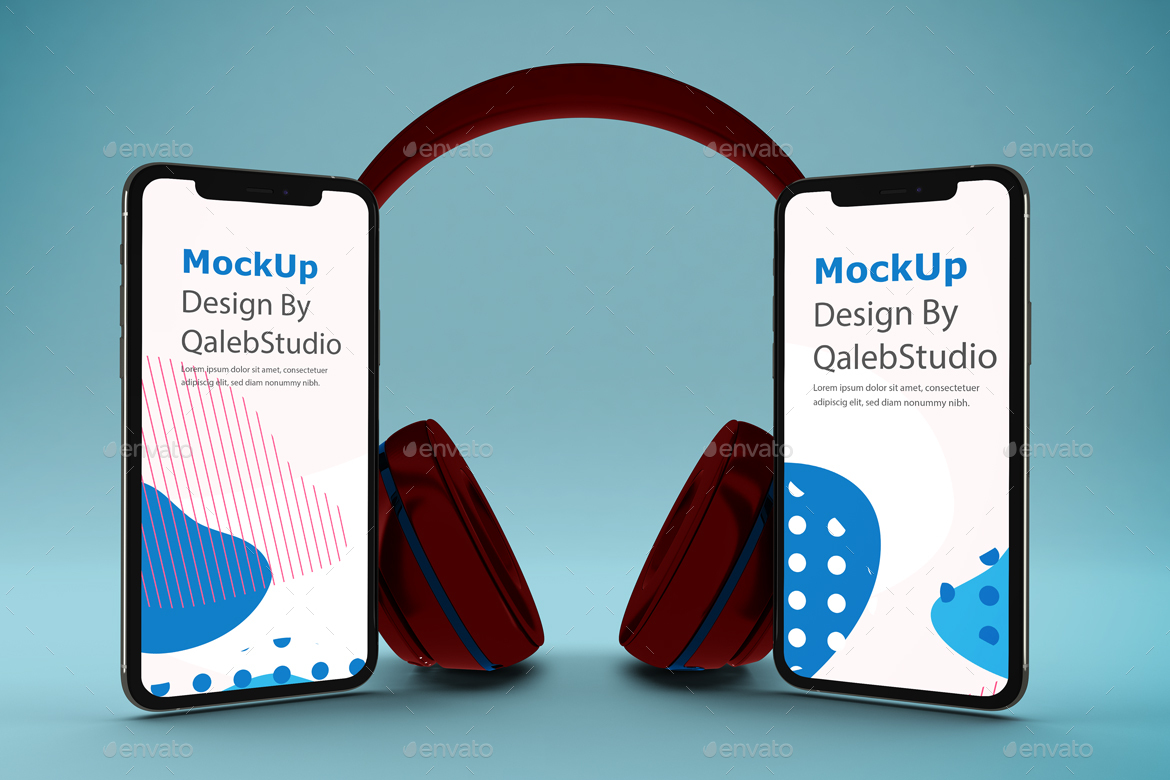 Phone Music App Mockup by QalebStudio GraphicRiver