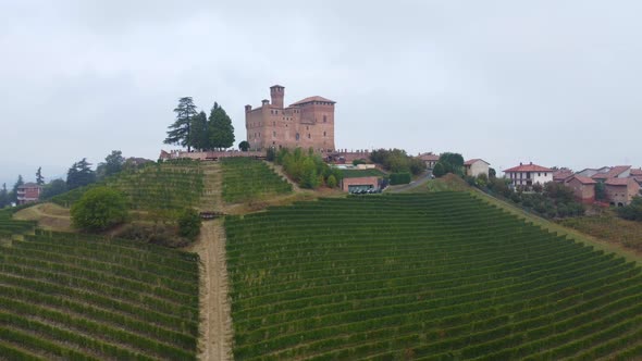 Grinzane Cavour Castle Aerial View alt