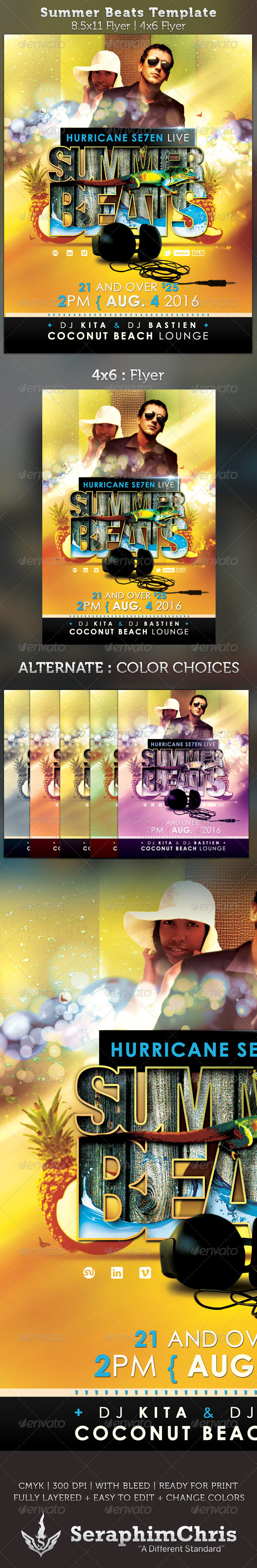 Summer Beats Party Flyer Template - Events Flyers