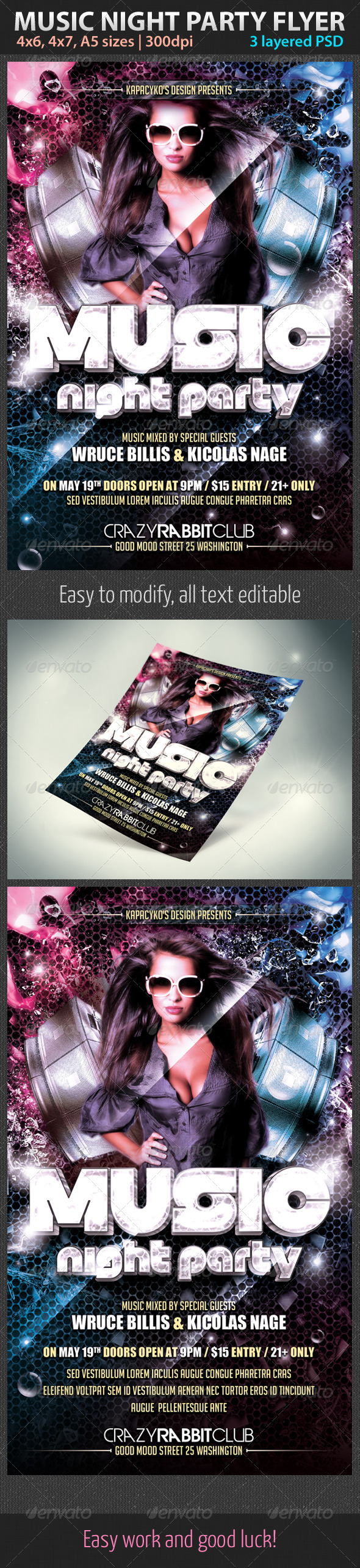 Music Night Party Flyer - Clubs & Parties Events