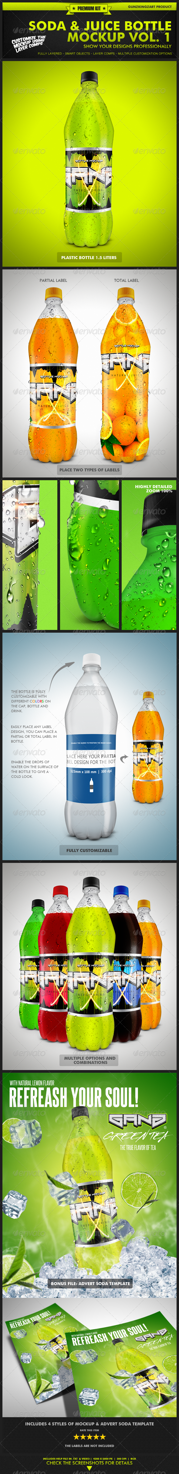 Download Soda Juice Bottle Mockup Vol 1 Premium Kit By Gunzkingzart Graphicriver