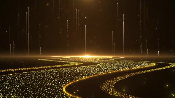 Golden Particles Galaxy Background14