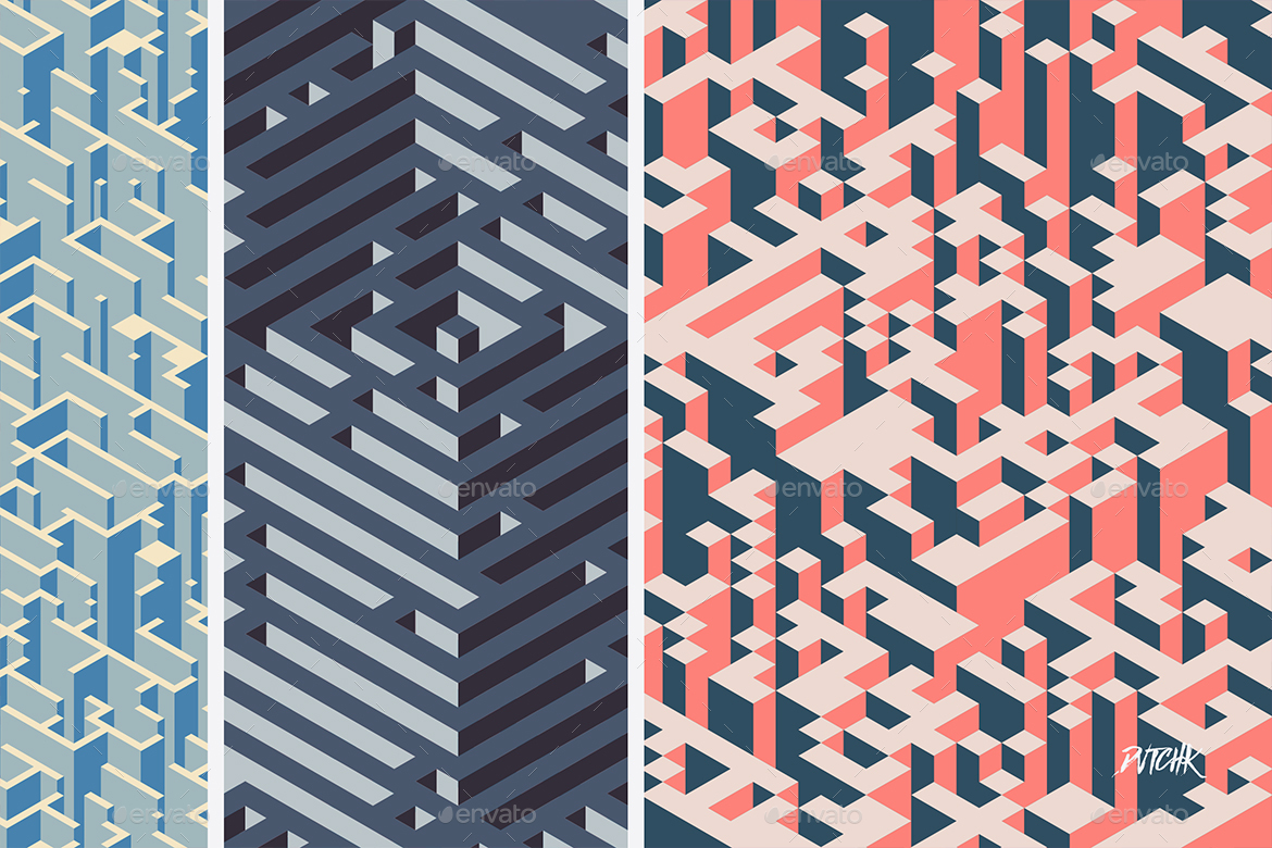 Isometric Vector Backgrounds, Graphics | GraphicRiver