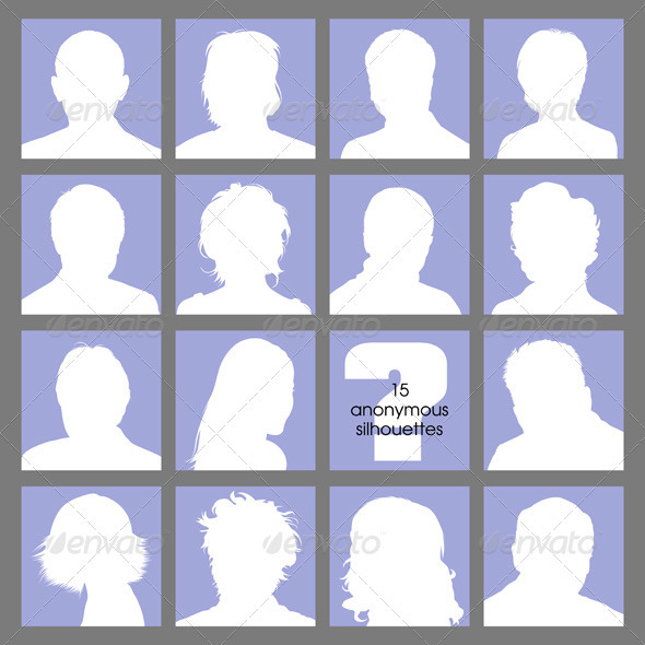 Social Networks Anonymous Avatars - People Characters