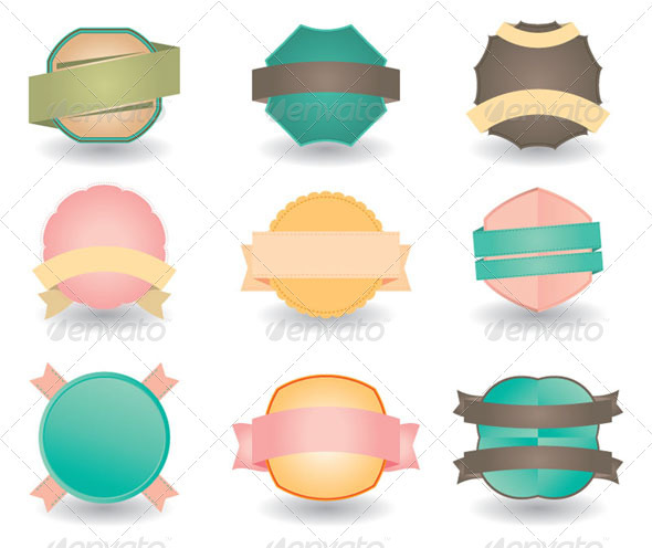 Badges Label Ribbon Pack - Decorative Symbols Decorative