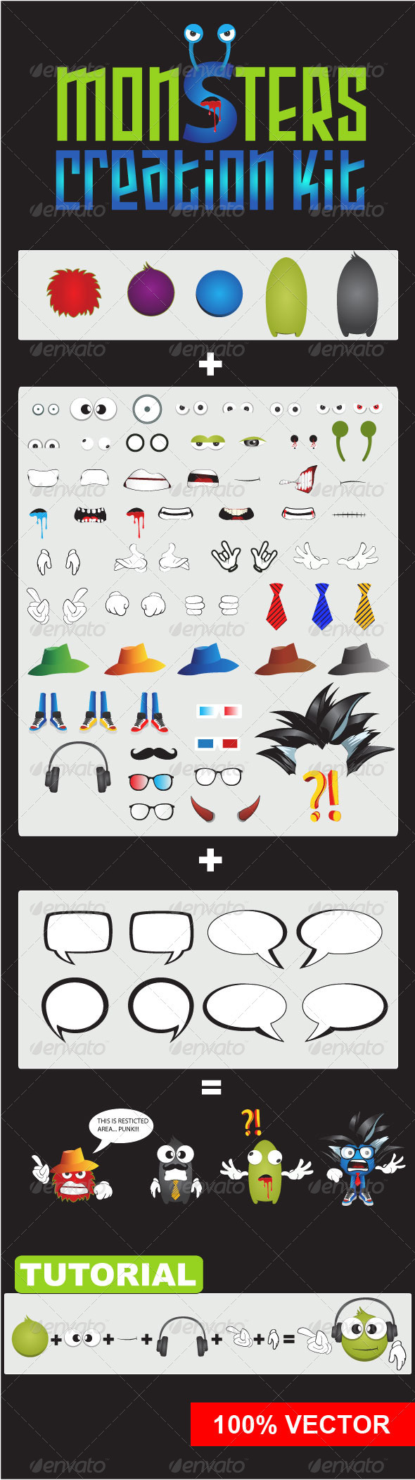 Monsters Creation KIT - Characters Vectors