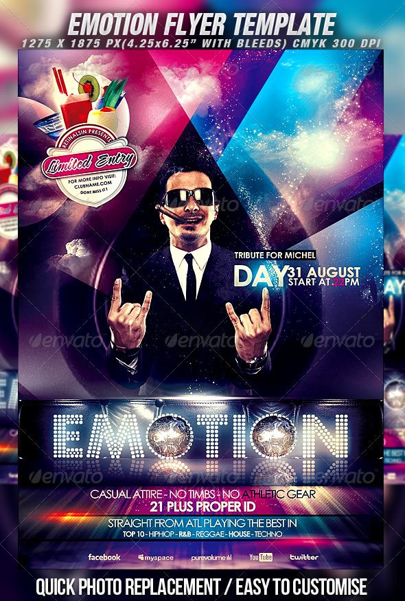Emotion Flyer Template - Clubs & Parties Events