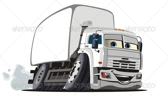 Vector Cartoon Cargo Truck - Miscellaneous Characters