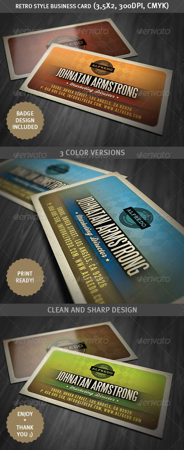 Retro Style Business Card 2 - Retro/Vintage Business Cards