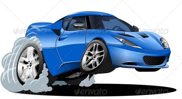 Vector Cartoon Sport Car - Man-made Objects Objects