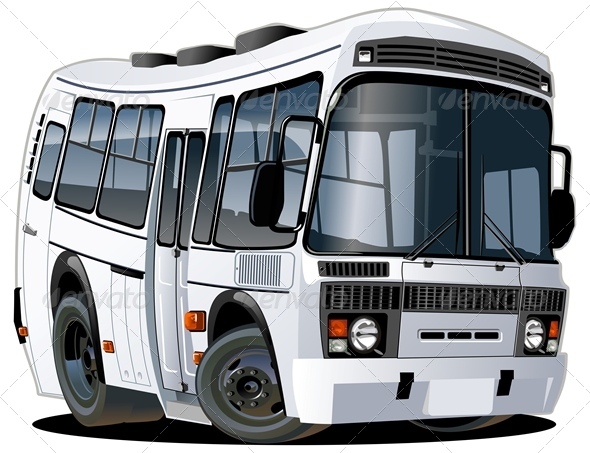 Vector Cartoon Bus - Man-made Objects Objects
