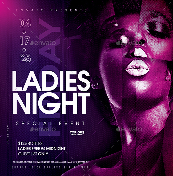 Ladies Night Flyer Template by Take2Design | GraphicRiver