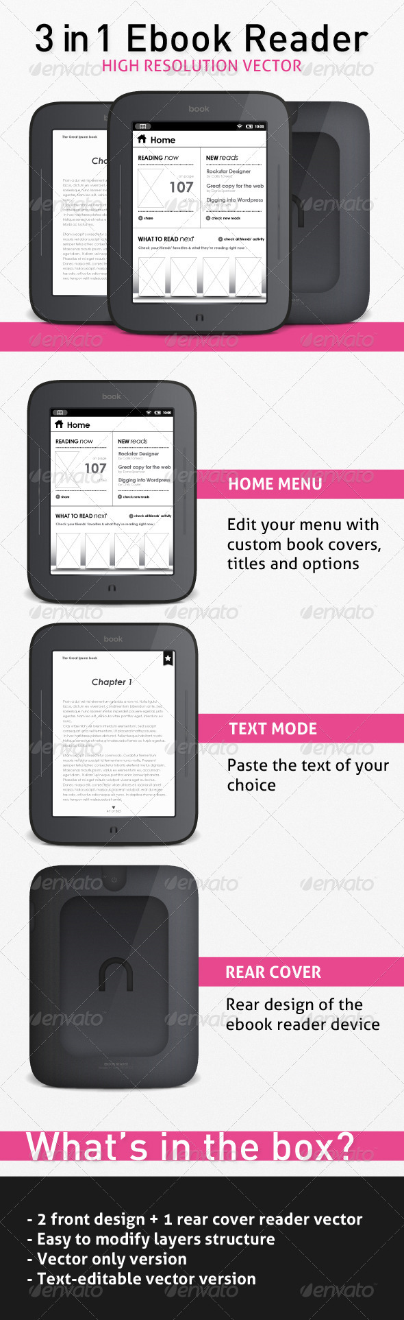 E-Book Reader 3-in-1 Vector - Technology Conceptual
