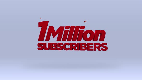Set 2-13 Youtube 1 Million Subscribers Count Animation 4K RES
