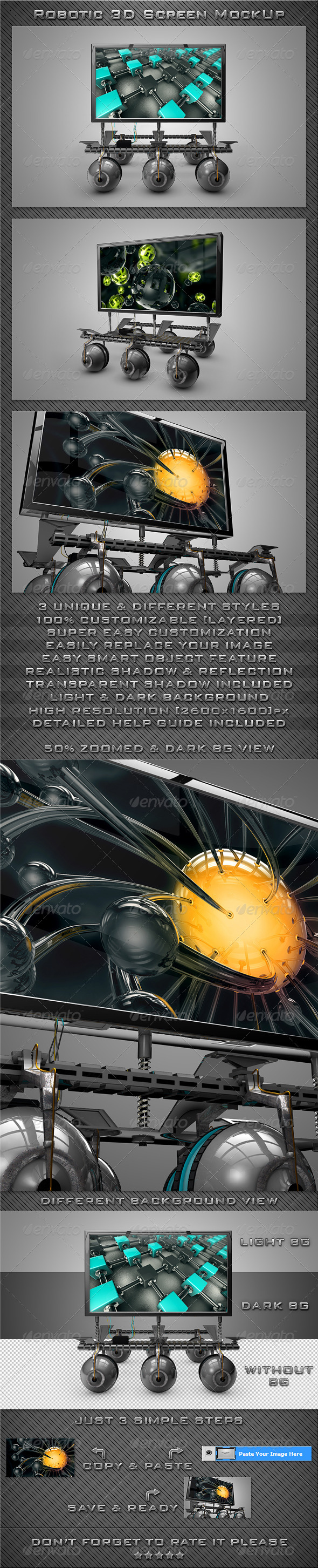 Robotic 3D Screen MockUp - Miscellaneous Displays