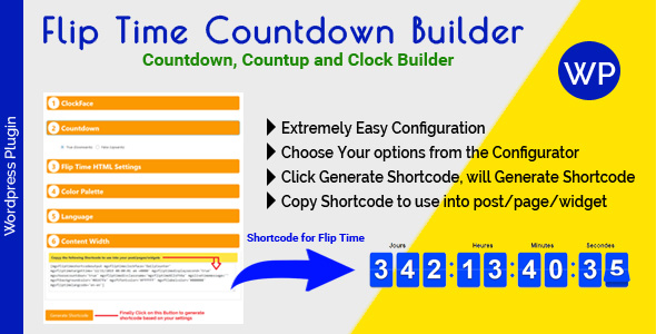 Flip Time Countdown Builder - Responsive Countdown Countup and Clock Builder for WordPress