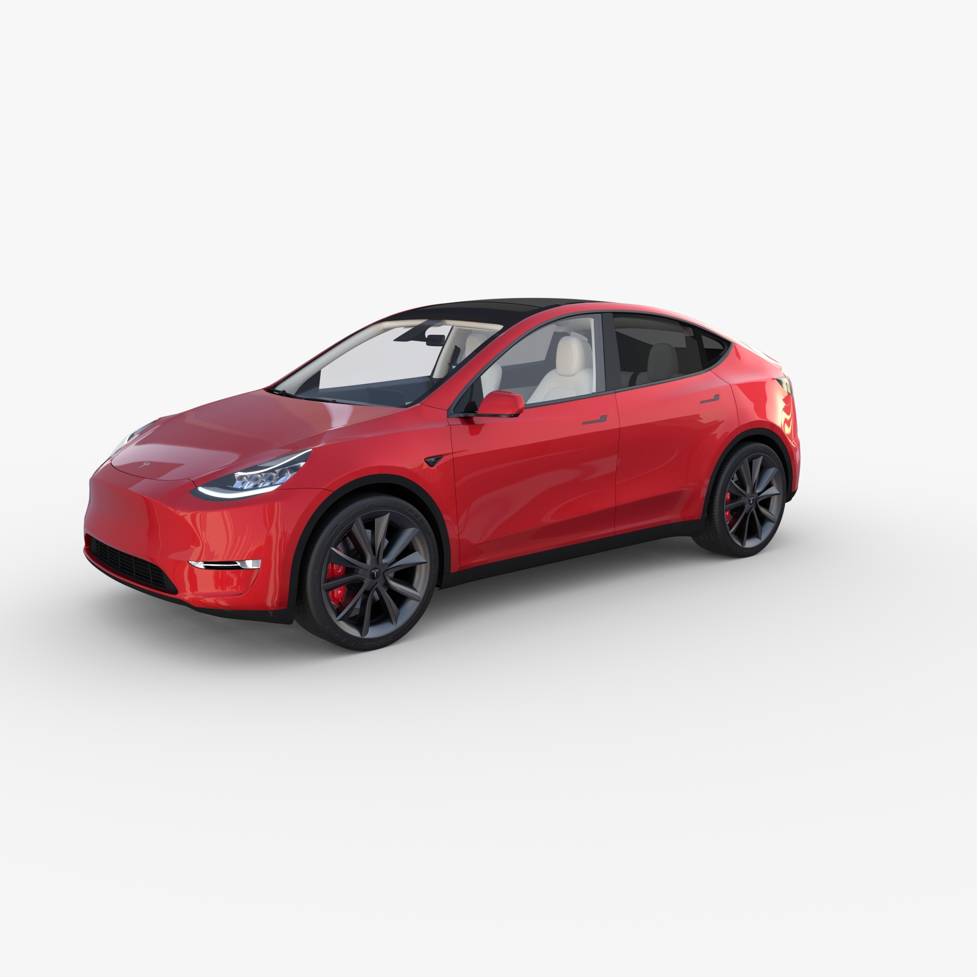 Tesla Model Y Red with interior by dragosburian | 3DOcean