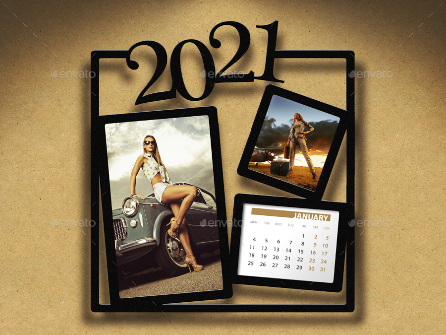 Customizable Calendar 2021 Photo Frame V05, Graphics GraphicRiver