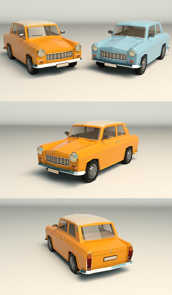 Low Poly Sedan - 3Docean 27530781