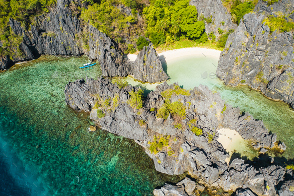 El Nido, Palawan Island. Famous hidden lagoon and lime stone rock ...