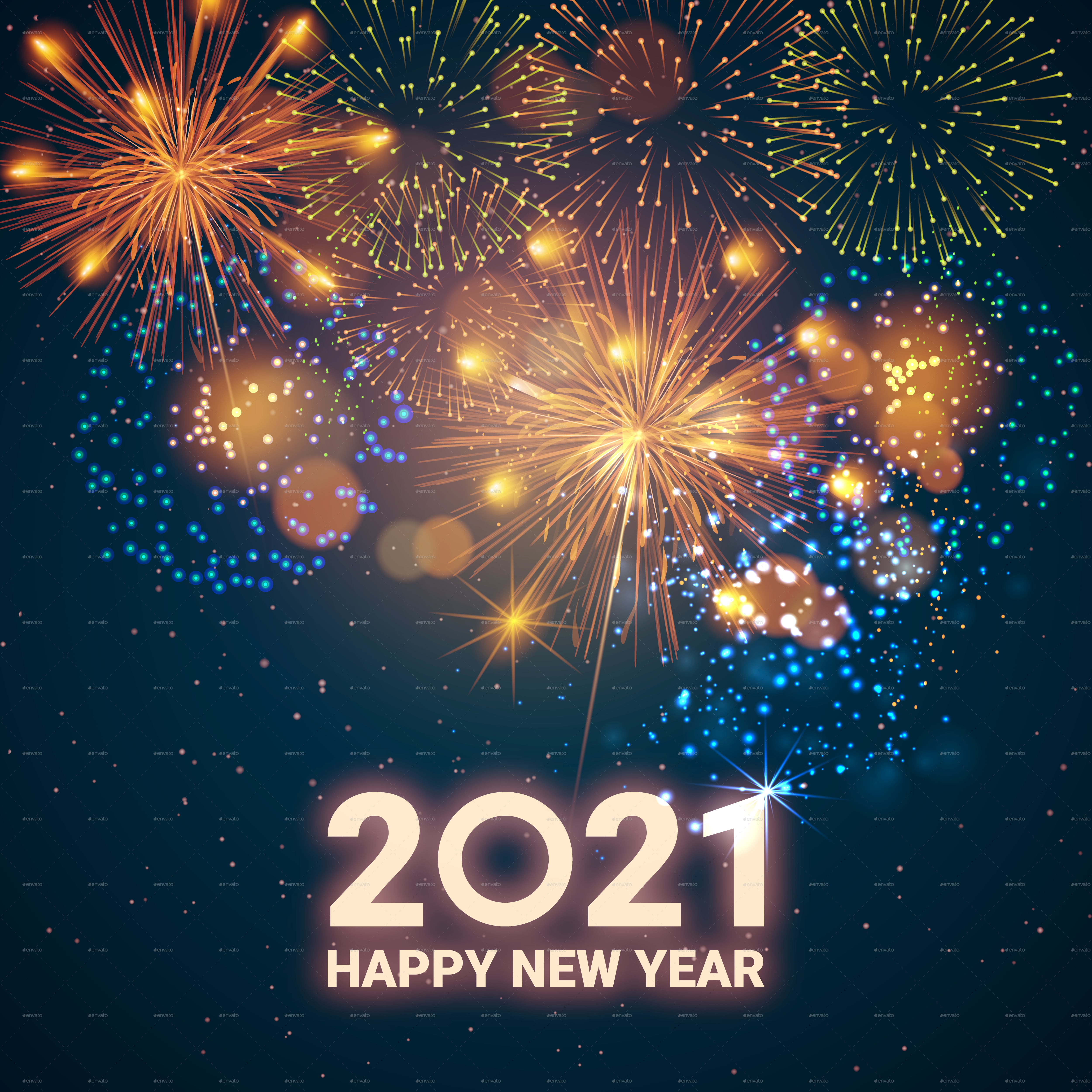 Greeting Card Happy New Year 2021 by java86 | GraphicRiver