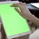 Girl Using Tablet With Green Screen - VideoHive Item for Sale