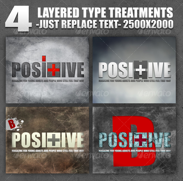 4 Layered Type Treatments. - Miscellaneous Web Elements