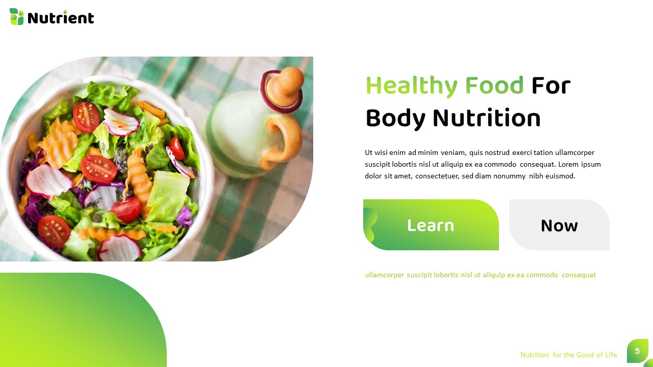 Nutrient Healthy Food Presentation Template, Presentation Templates