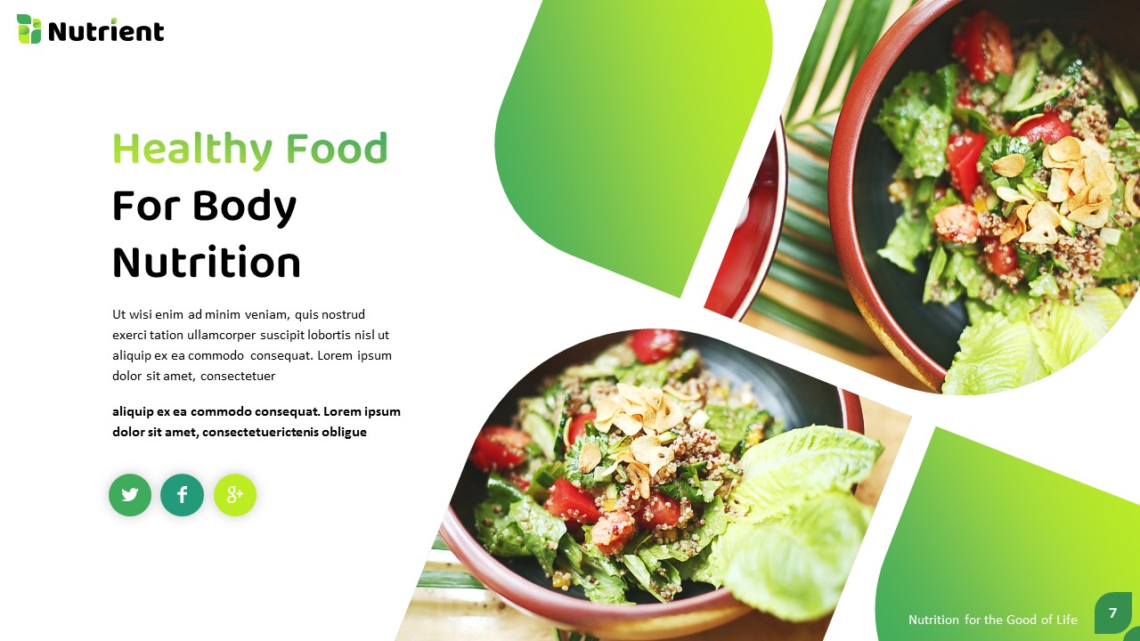 Nutrient Healthy Food Presentation Template, Presentation Templates