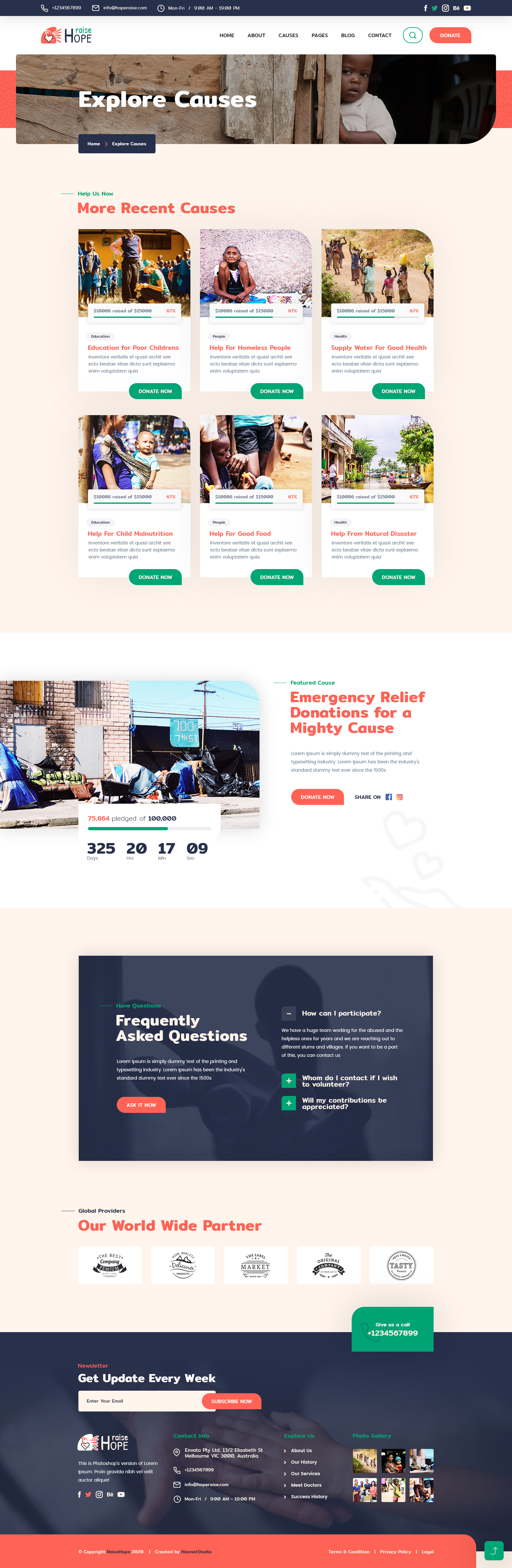 RaiseHope - Charity and Donation PSD Template by mannatstudio | ThemeForest