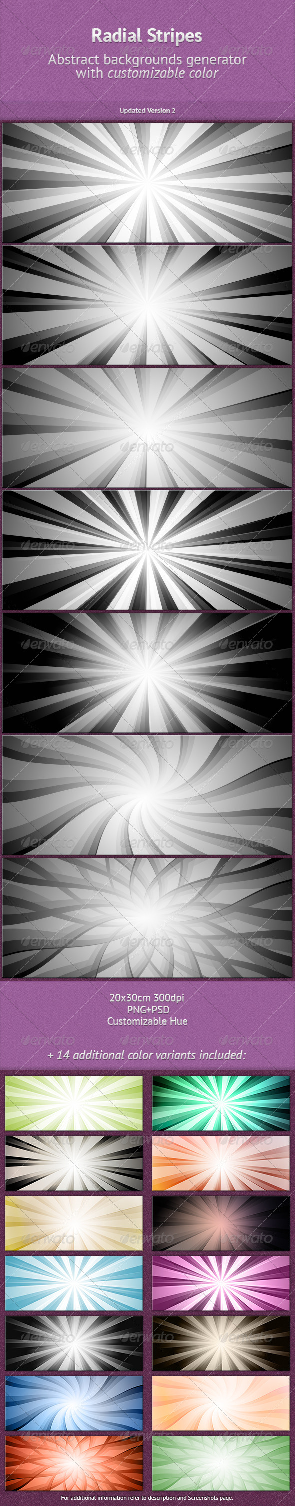 Radial Stripes BGs Generator