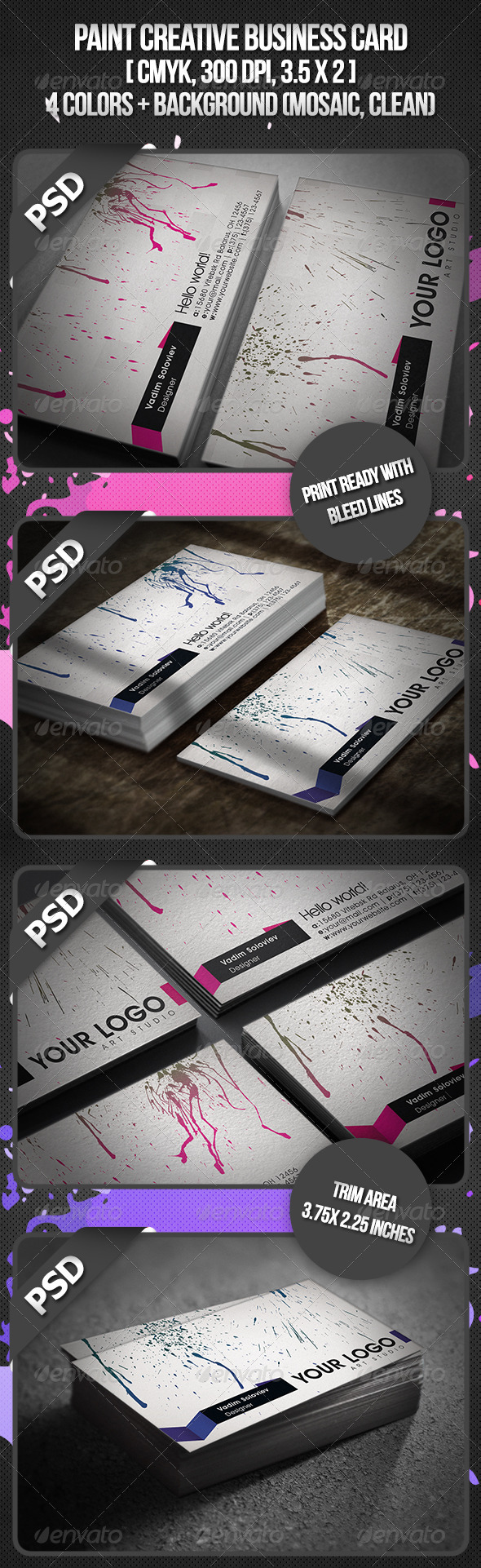 Paint Creative Business Card - Creative Business Cards