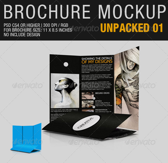 Brochure Mockup Unpacked 01 - Brochures Print