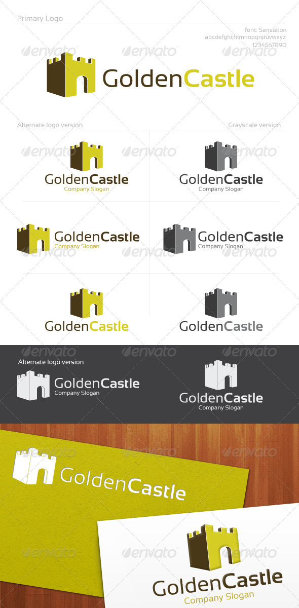 Golden Castle Logo - Buildings Logo Templates