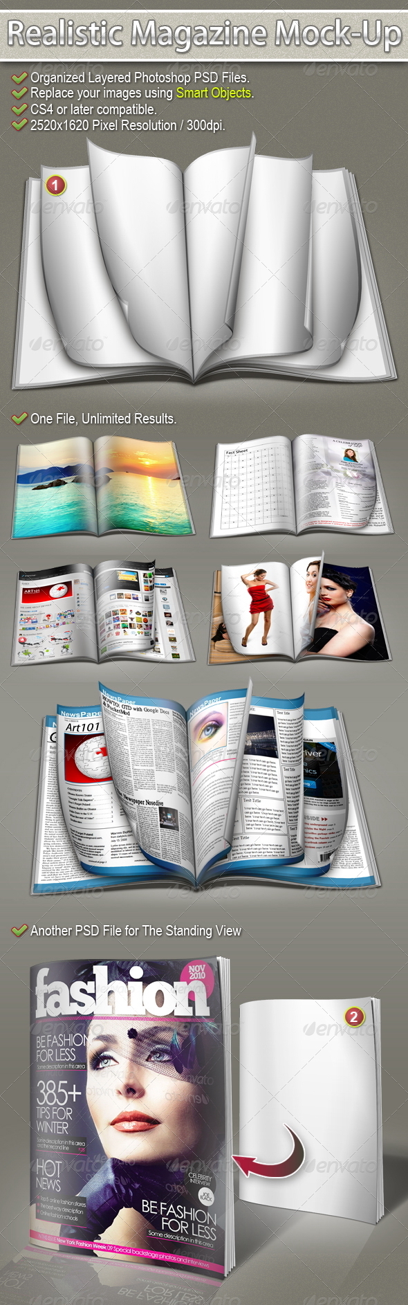 Realistic Magazine Mock-Up - Magazines Print
